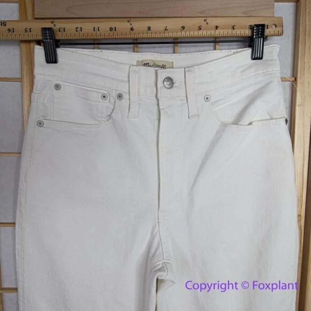 Madewell The Perfect Vintage Straight Jean in Tile White: Ripped-Knee, 27‎